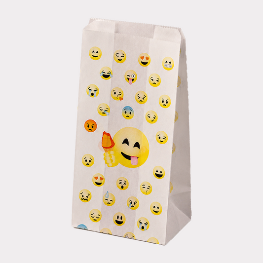 Sacchetto Carta Politenato Antigrasso grafica Gelato Emoticon Emoji 14+10x34cm 500 pezzi