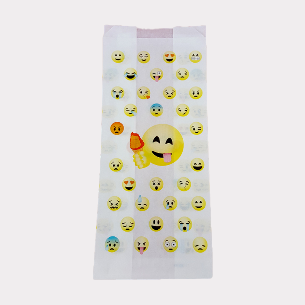 Sacchetto Carta Politenato Antigrasso grafica Gelato Emoticon Emoji 17+10x40cm 500 pezzi