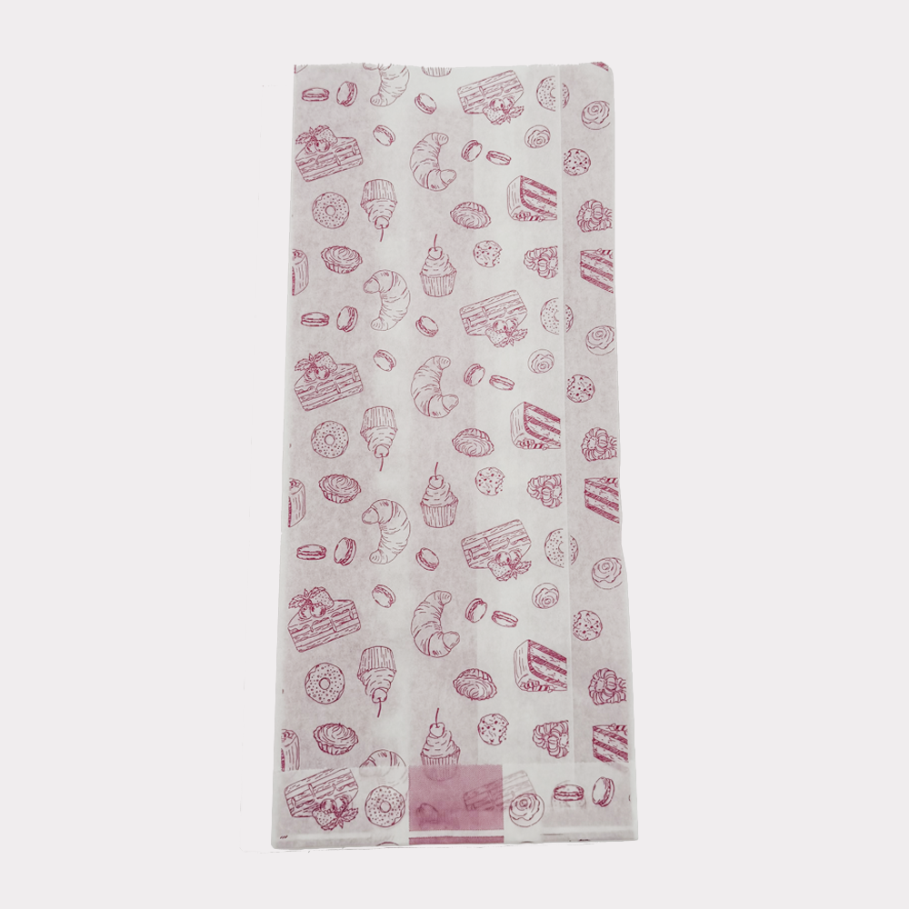 Sacchetti in Carta Politenati Antigrasso 12+8x26cm Pasticceria 500 Pz