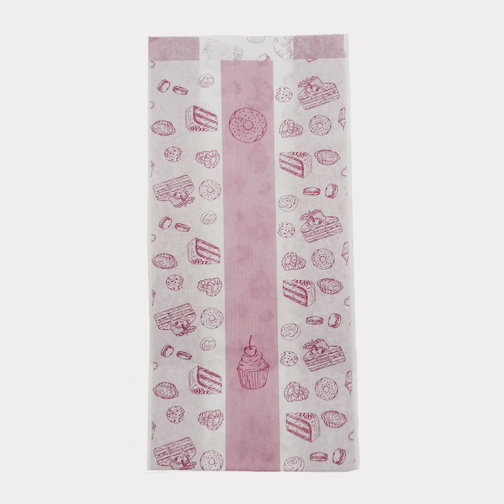 Sacchetti in Carta Politenati Antigrasso 12+8x26cm Pasticceria 500 Pz