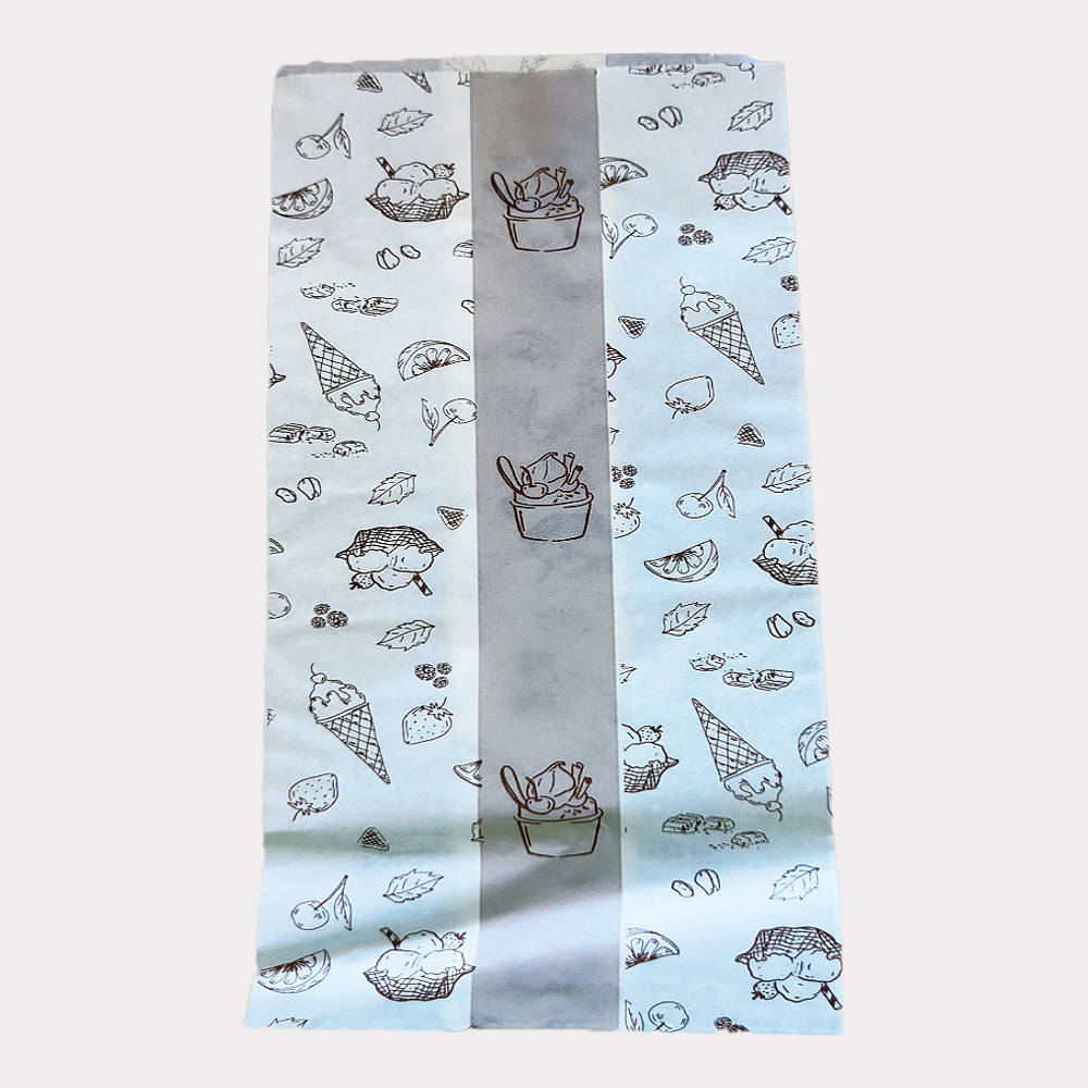 Sacchetto Carta Antigrasso Grafica Gelato Tono su Tono 17+10x40cm 500 pezzi