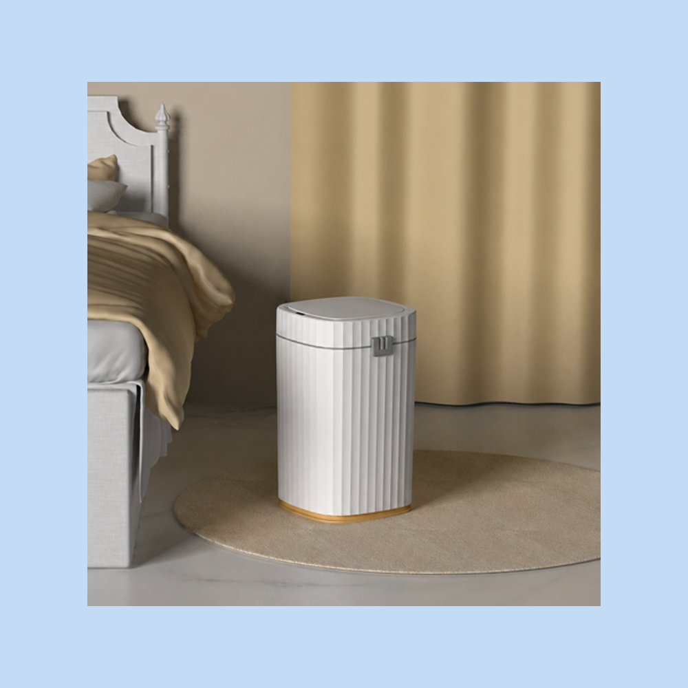 Cestino Pattumiera Automatico con Sensore da 15 Lt Bianco Dorato JAH5912