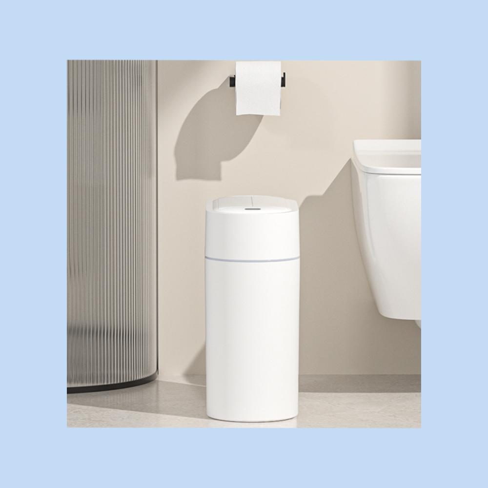 Cestino Pattumiera Automatica Sensore 9Lt Bianco Forma Ovale con Autoassorbimento del Sacchetto JAH6737