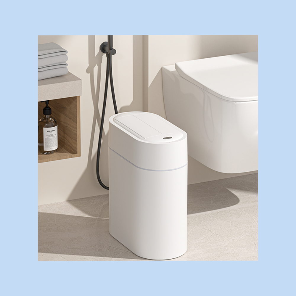 Cestino Pattumiera Automatica Sensore 9Lt Bianco Forma Ovale con Autoassorbimento del Sacchetto JAH6737