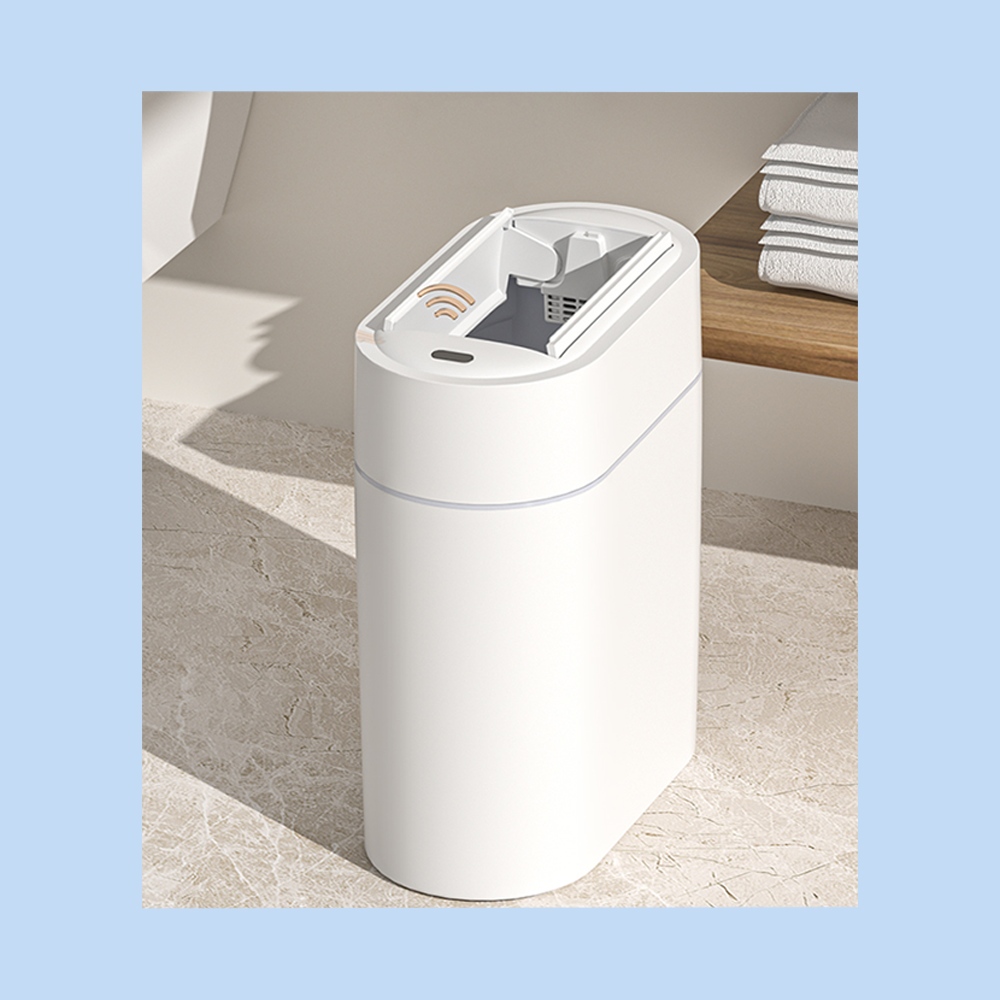 Cestino Pattumiera Automatica Sensore 9Lt Bianco Forma Ovale con Autoassorbimento del Sacchetto JAH6737