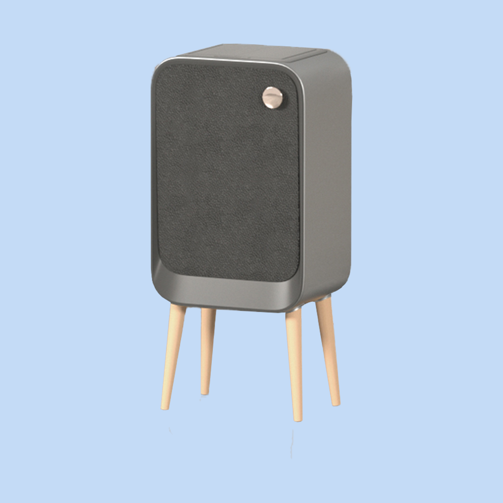 Cestino Pattumiera Automatica Sensore 20 Lt in Acciaio Inox Grigio con Gambe in Legno JAH9716