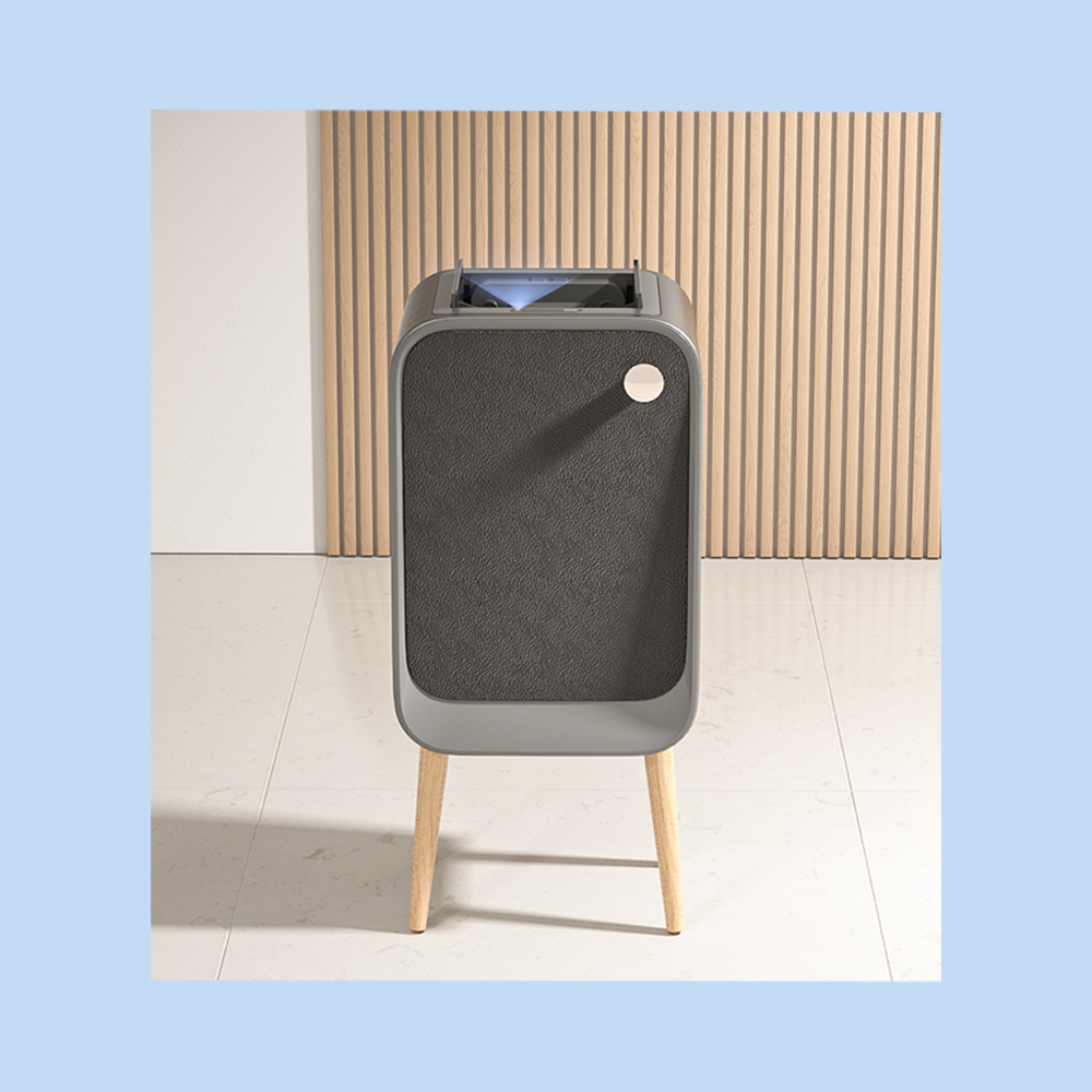 Cestino Pattumiera Automatica Sensore 20 Lt in Acciaio Inox Grigio con Gambe in Legno JAH9716