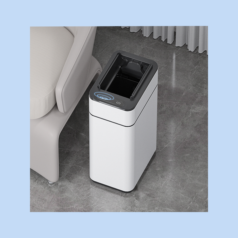 Cestino Pattumiera Automatica con Sensore 9 Lt in Acciaio Inox Bianco con Fissasacco JAH9809-9L