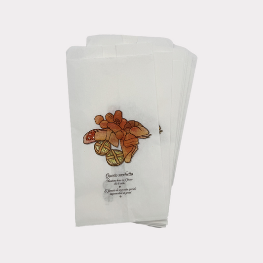 Sacchetto Carta Bianco Antigrasso 14x28 cm grafica Pizza e Dolci 10 Kg