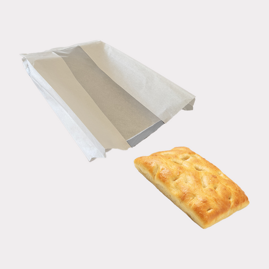 Sacchetti Carta Politenata Bianca per Focaccia con Finestra 22x34 cm 1000 Pz
