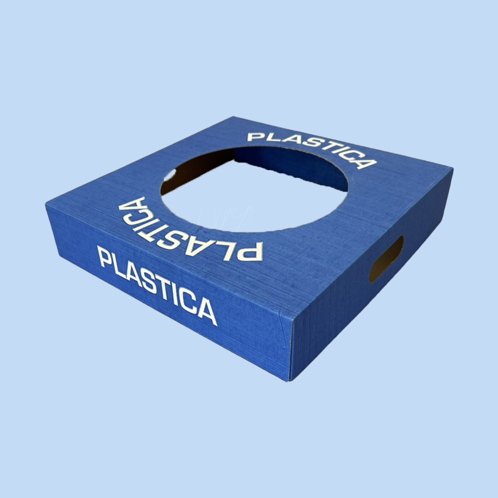 Coperchio Blu in Carta per Cestino Raccolta Differenziata Plastica 38x38 cm 2 pezzi