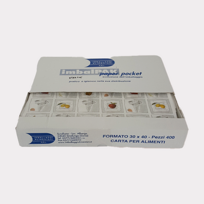 Sacchetto Carta Politenato per Gelateria SILVER 14+10x34 500 Pz