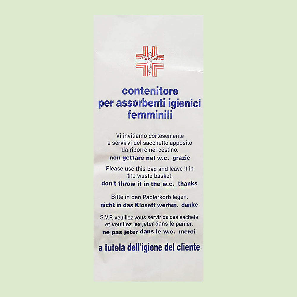 Sacchetto per Assorbenti Igenici in Carta Politenata 100 Pz