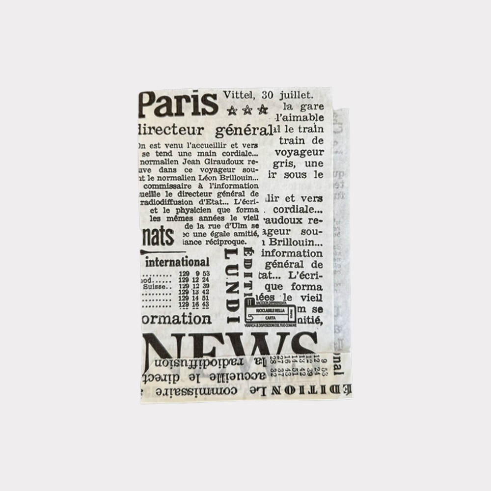 Porta Piadina o Panino in Carta Antiunto Grafica Giornale 15x24 cm 500 pezzi