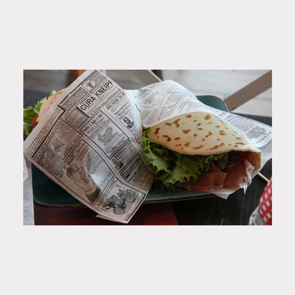 Porta Piadina o Panino in Carta Antiunto Grafica Giornale 15x24 cm 500 pezzi