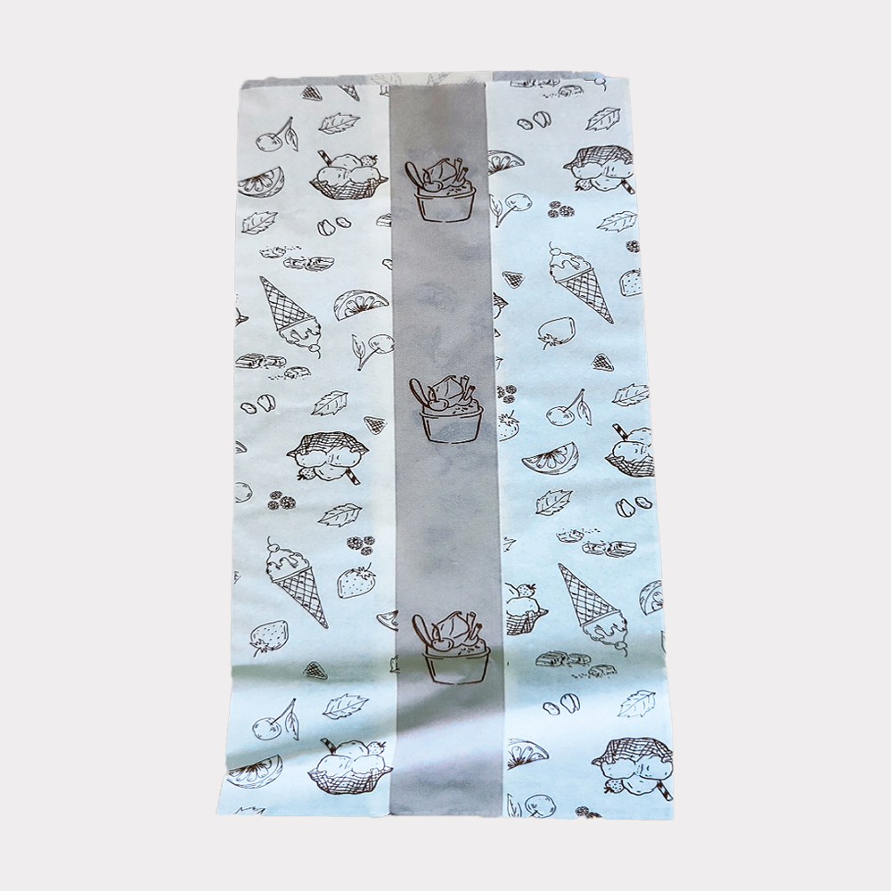 Sacchetto Carta Politenato Grafica Gelato Tono su Tono 14+10x34cm 500 pezzi
