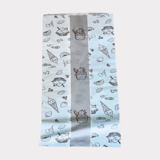 Sacchetto Carta Politenato Grafica Gelato Tono su Tono 14+10x34cm 500 pezzi