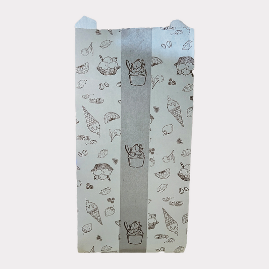Sacchetto Carta Politenato Grafica Gelato Tono su Tono 14+10x34cm 500 pezzi