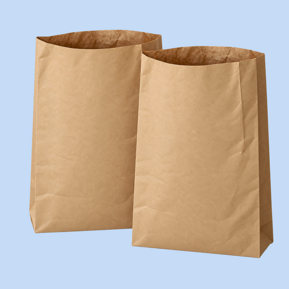 Sacco Carta Marrone 33 Litri Raccolta Differenziata 2 Fogli Super Resistente 32+17H61 cm 25 Pezzi