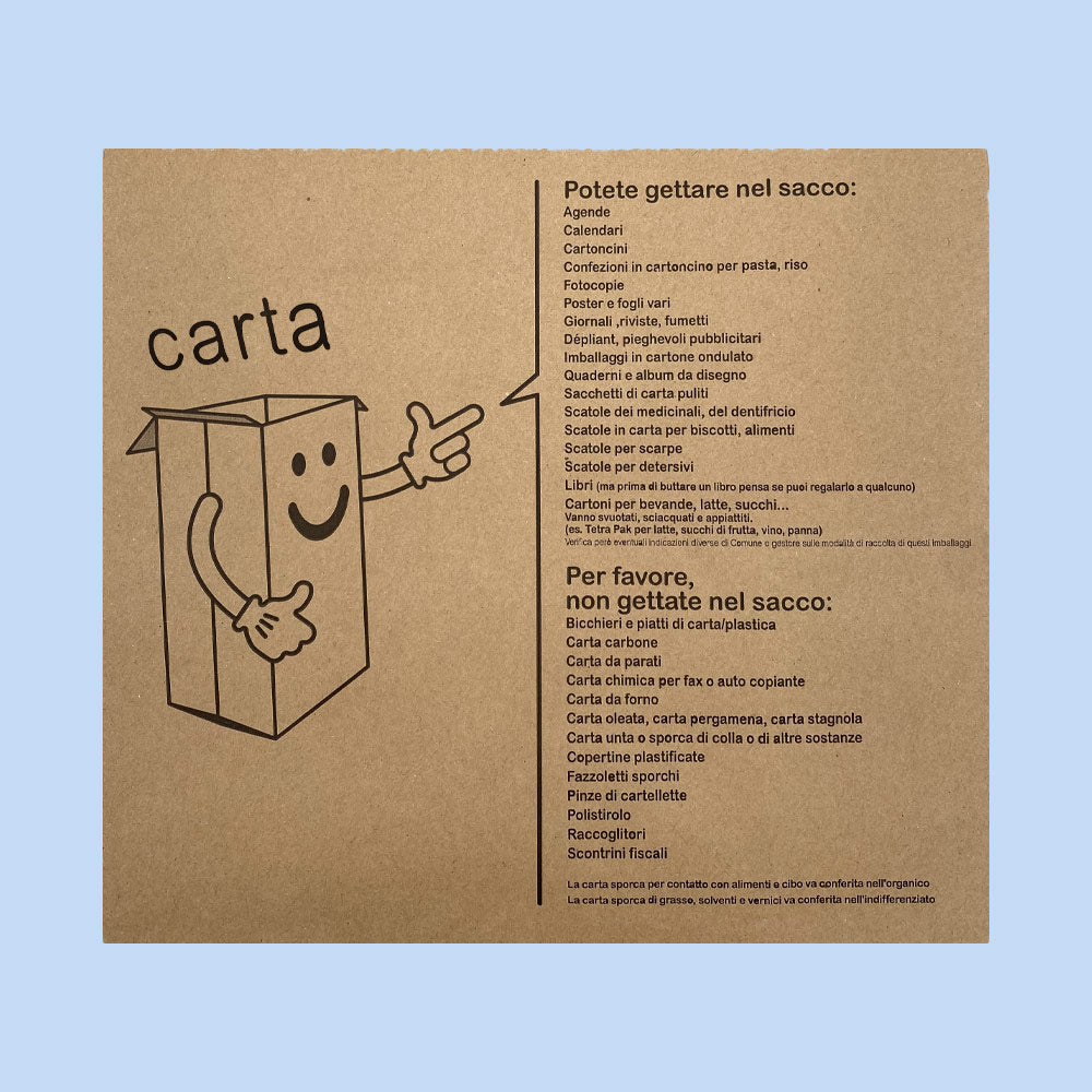 Sacchi SUMUS per Raccolta Differenziata CARTA Autoreggente e Autoformante 35 Lt  100 Pezzi