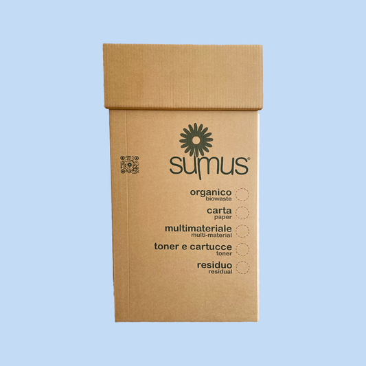 Cartonbox SUMUS per Raccolta Differenziata a Base Quadrata (Fusto e Coperchio) 90 Lt 2 Pz