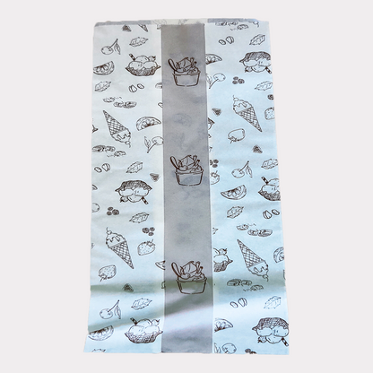 Sacchetto Carta Antigrasso Grafica Gelato Tono su Tono 17+10x40cm 500 pezzi