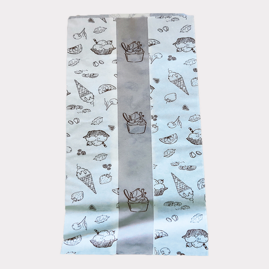 Sacchetto Carta Antigrasso Grafica Gelato Tono su Tono 17+10x40cm 500 pezzi