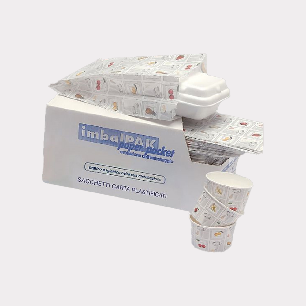 Sacchetto Carta Antigrasso Grafica Gelato Tono su Tono 17+10x40cm 500 pezzi