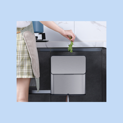 Cestino Pattumiera da Incasso in Acciaio Inox con Porta Fazzoletti 4 Lt Argento  JAH540