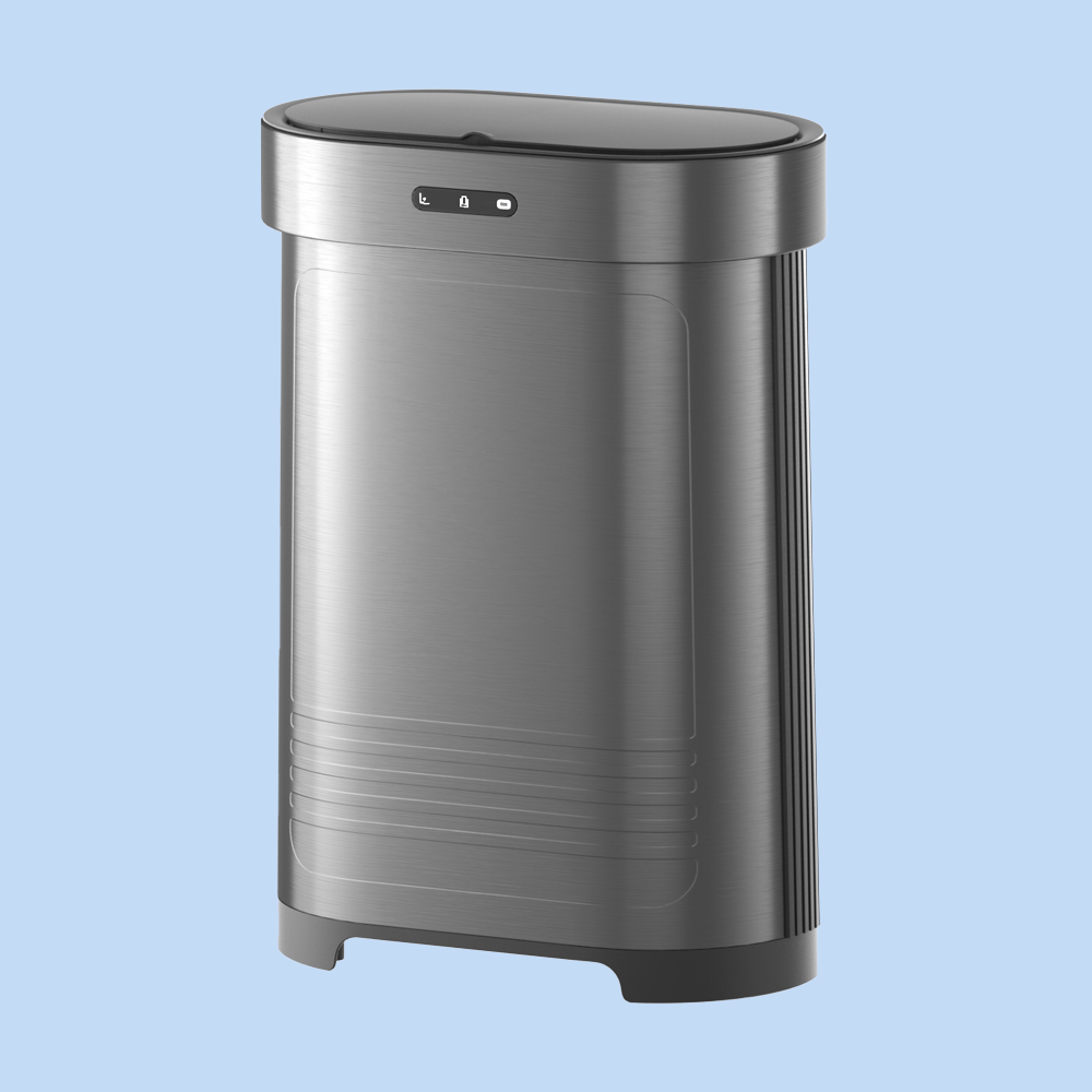 Cestino Pattumiera Automatica con Sensore 60 Lt in Acciaio Inox Titanio Smontabile