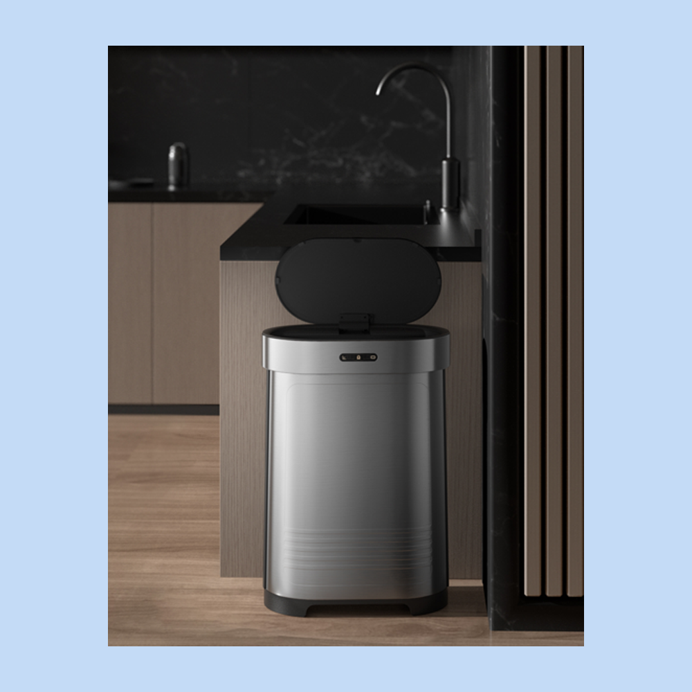 Cestino Pattumiera Automatica con Sensore 60 Lt in Acciaio Inox Titanio Smontabile