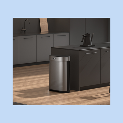 Cestino Pattumiera Automatica con Sensore 60 Lt in Acciaio Inox Titanio Smontabile