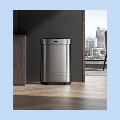 Cestino Pattumiera Automatica con Sensore 60 Lt in Acciaio Inox Titanio Smontabile