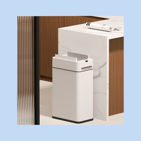 Cestino Pattumiera Automatico con Sensore 20 Lt in Acciaio Inox Bianco e Luce Notturna JAH577