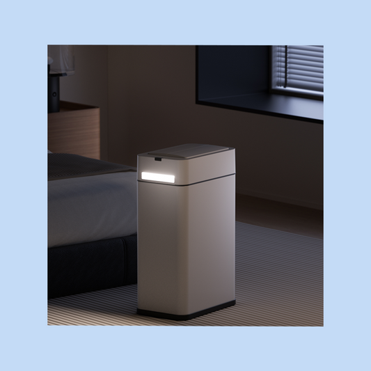 Cestino Pattumiera Automatico con Sensore 20 Lt in Acciaio Inox Bianco e Luce Notturna JAH577