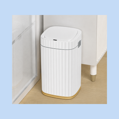 Cestino Pattumiera Automatico con Sensore da 15 Lt Bianco Dorato JAH5912