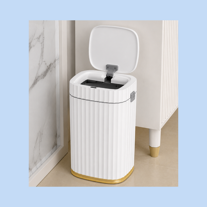 Cestino Pattumiera Automatico con Sensore da 15 Lt Bianco Dorato JAH5912