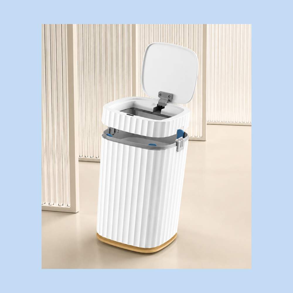 Cestino Pattumiera Automatico con Sensore da 15 Lt Bianco Dorato JAH5912