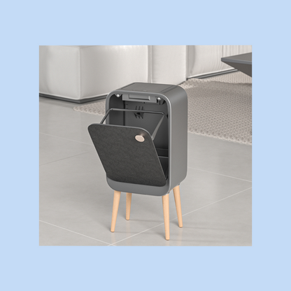 Cestino Pattumiera Automatica Sensore 20 Lt in Acciaio Inox Grigio con Gambe in Legno JAH9716