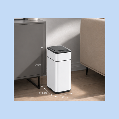 Cestino Pattumiera Automatica con Sensore 9 Lt in Acciaio Inox Bianco con Fissasacco JAH9809-9L